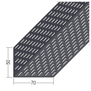 09303 250,0 90 Lüftungswinkel beidseitige Rechtecklochung Alu schwarz 50 x 70 mm Aluminium
