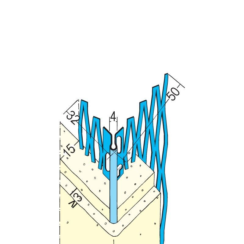 Protektorwerk Kantenprofil Innen- und Außenputz, runder Kopf
