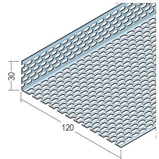 09612 250,0 Lüftungswinkel beidseitige Ovallochung Alu 30 x 120 mm Aluminium