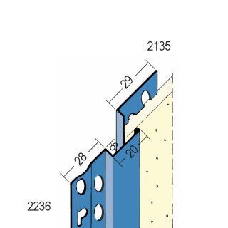 02236 250,0 Dehnungsfugenprofil für den Innen- und Außenputz ab 6 mm Edelstahl
