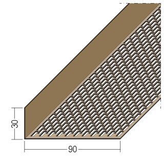 03617 250,0 10 Lüftungswinkel einseitige Rechtecklochung PVC 30 x 90 mm Hart-PVC