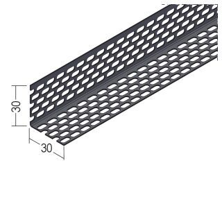 09613 250,0 90 Lüftungswinkel beidseitige Ovallochung Alu schwarz 30 x 30 mm Aluminium
