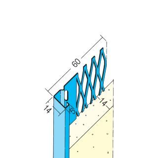 01230 250,0 Abschlussprofil für den Innenputz 14 mm Stahl, verzinkt