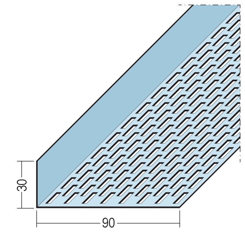 09306 250,0 EAN Lüftungswinkel einseitige Rechtecklochung Alu 30 x 90 mm Aluminium