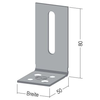 59185 C3-C5 Anschlusswinkel C3-C5 hoch für UA 50 Stahl, verzinkt mit Beschichtung