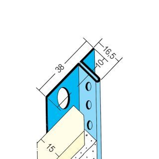 01304 300,0 Anschlussprofil mit Schattenfuge für den Trockenbau 15 mm GK Stahl, verzinkt
