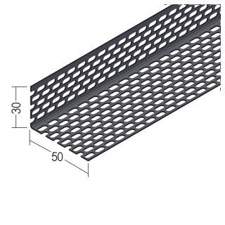 09615 250,0 90 Lüftungswinkel beidseitige Ovallochung Alu schwarz 30 x 50 mm Aluminium