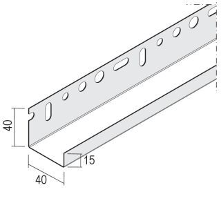 92424 250,0 weiß grund.Abschlussprofil Abschlussprofil für Dämmsysteme 40 mm, Alu weiß Aluminium, m.weißer Grundbesch.