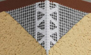 Gewebeeckwinkel aus PVC, Aluminium, Edelstahl und Polystyrol