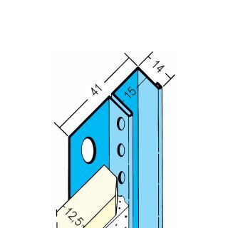 01311 300,0 Anschlussprofil mit Schattenfuge für den Trockenbau 12,5 mm GK Stahl, verzinkt