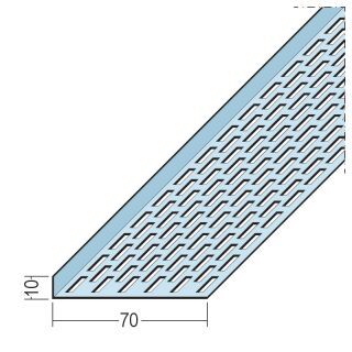 09313 250,0 Lüftungswinkel einseitige Rechtecklochung Alu 10 x 70 mm Aluminium