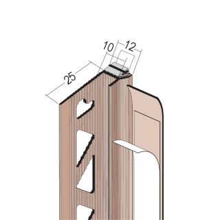 38613 260,0 10 Anputzdichtleiste mit Schattenfuge, Membran 13 mm Hart-PVC mit Weich-PVC