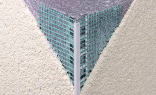 Kantenprofile aus Aluminium mit Glasfasergewebe und PVC-Kante