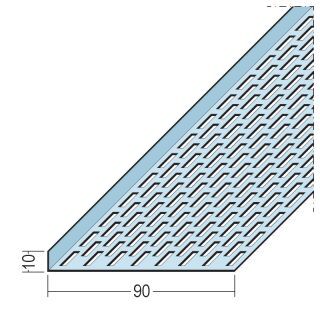 09314 250,0 Lüftungswinkel einseitige Rechtecklochung Alu 10 x 90 mm Aluminium