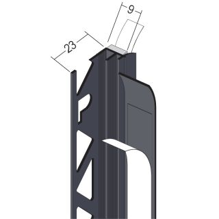 37720 260,0 91 Anputzdichtleiste mit Schutzlippe für Innen- und Außenputz 9 mm Hart-PVC mit Weich-PVC