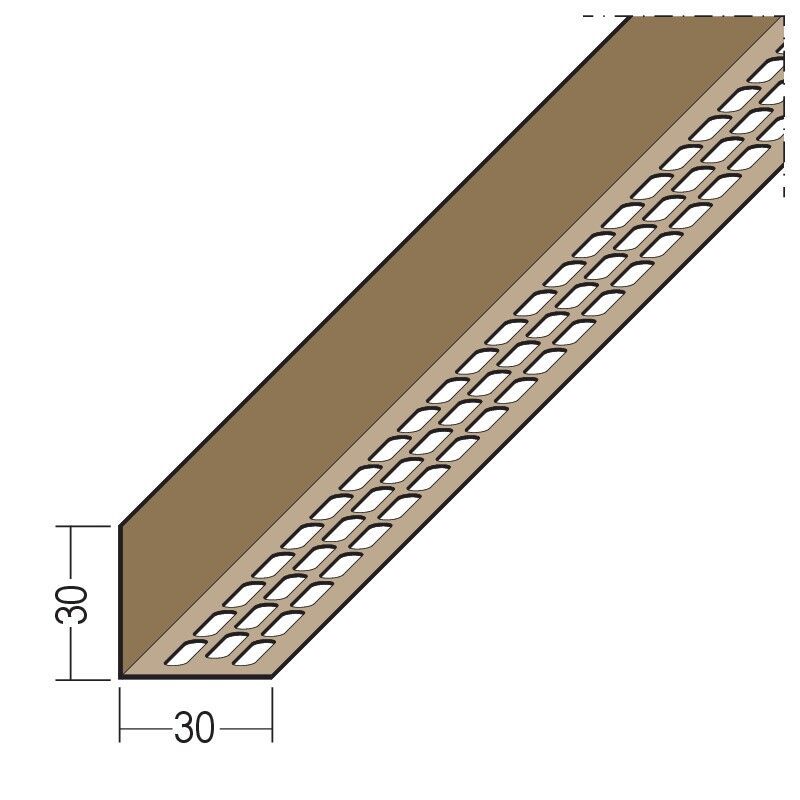 03830 250,0 33 Lüftungswinkel einseitige Ovallochung PVC 30 x 30 mm Hart-PVC
