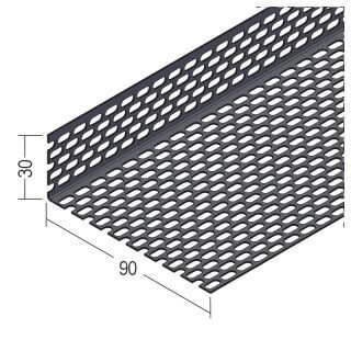 09619 250,0 90 Lüftungswinkel beidseitige Ovallochung Alu schwarz 30 x 90 mm Aluminium
