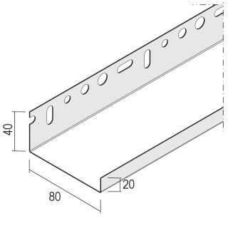 92428 250,0 weiß grundiert Abschlussprofil für Dämmsysteme 80 mm, Alu weiß Aluminium, m.weißer Grundbesch.