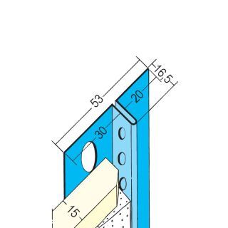 01315 300,0 Anschlussprofil mit Schattenfuge für den Trockenbau 15 mm GK Stahl, verzinkt