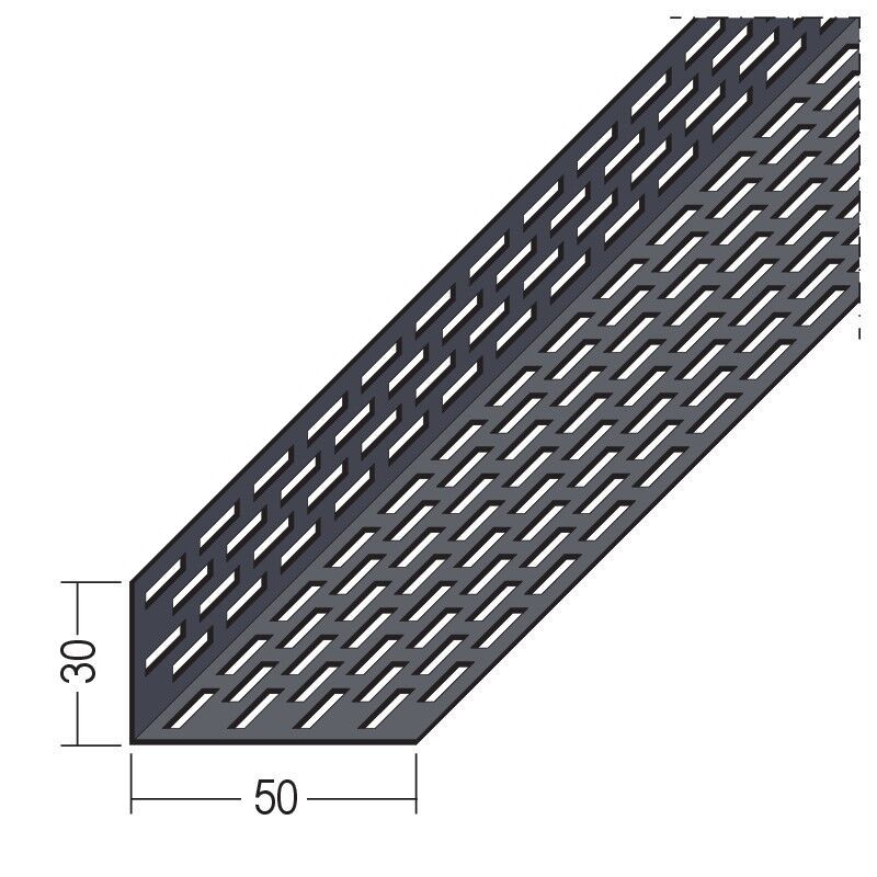 09043 250,0 90 Lüftungswinkel beidseitige Rechtecklochung Alu schwarz 30 x 50 mm Aluminium