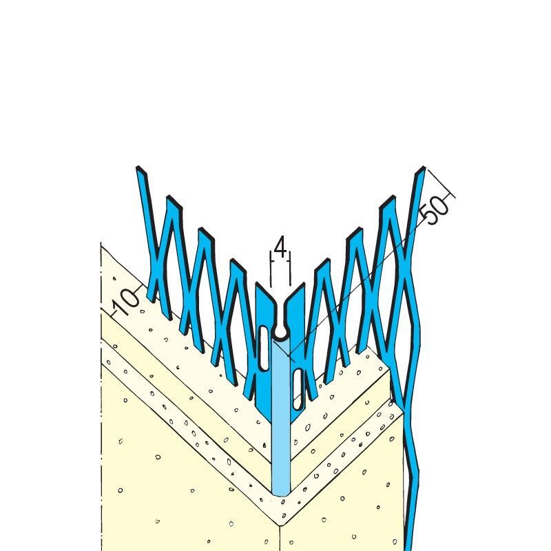 Protektorwerk Kantenprofil Innen- und Außenputz, runder Kopf