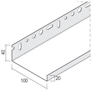 92430 250,0 weiß grundiert Abschlussprofil für Dämmsysteme 100 mm, Alu weiß Aluminium, m.weißer Grundbesch.