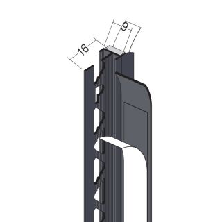 37729 260,0 91 Anputzdichtleiste mit Schutzlippe für Innen- und Außenputz 9 mm Hart-PVC mit Weich-PVC