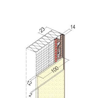 37914 250,0 10 Abschlussprofil mit Gewebe für Wärmedämmung 14 mm Hart-PVC mit Glasfasergewebe
