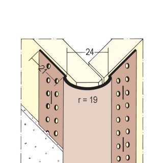 03776 305,0 10 Kantenprofil für den Trockenbau runder Kopf, R = 19 mm Hart-PVC