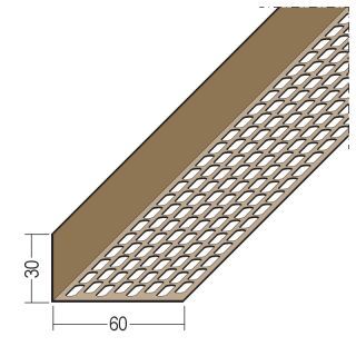 03833 250,0 10 Lüftungswinkel einseitige Ovallochung PVC 30 x 60 mm Hart-PVC
