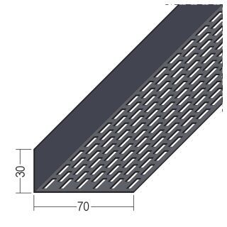 09044 250,0 90 Lüftungswinkel einseitige Rechtecklochung Alu schwarz 30 x 70 mm Aluminium