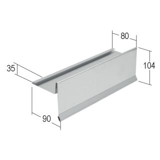 86412 200,0 Ortblech mit Wasserfalz Aluminium