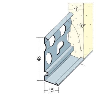 09229 300,0 Sockelprofil für den Innen- und Außenputz 15 mm Aluminium, mit weißer Grundbeschichtung