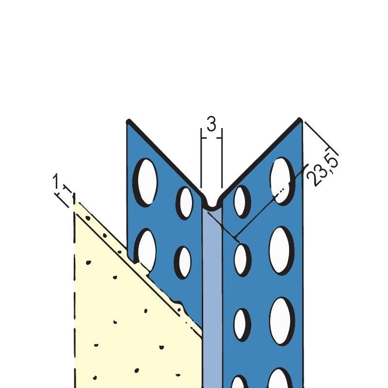 01031 250,0 Kantenprofil für den Trockenbau ab 1 mm, runder Kopf Edelstahl
