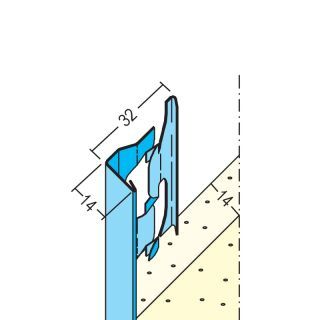 01210 250,0 Abschlussprofil für den Innenputz 14 mm Stahl, verzinkt
