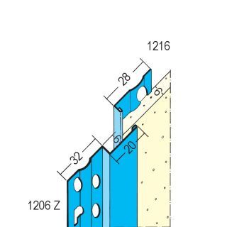 01206 250,0 Z Dehnungsfugenprofil für den Innenputz ab 6 mm Stahl, verzinkt