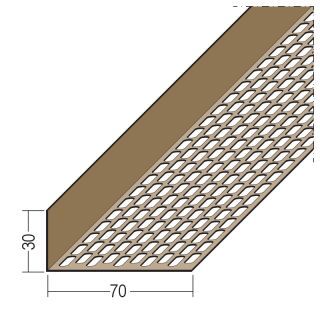 03834 250,0 10 Lüftungswinkel einseitige Ovallochung PVC 30 x 70 mm Hart-PVC
