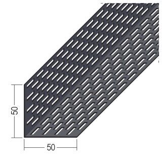 09046 250,0 90 Lüftungswinkel beidseitige Rechtecklochung Alu schwarz 50 x 50 mm Aluminium