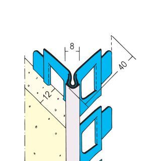 01041 250,0 10 Kantenprofil für den Innen- und Außenputz 12 mm, runder Kopf Stahl, verzinkt mit PVC-Überzug