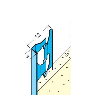 01211 250,0 Abschlussprofil für den Innenputz 9 mm Stahl, verzinkt