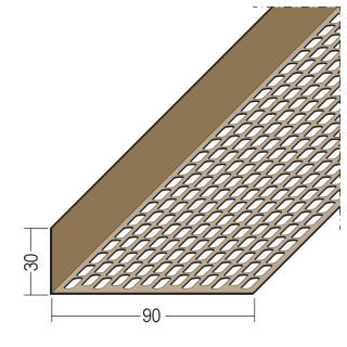 03836 250,0 10 Lüftungswinkel einseitige Ovallochung PVC 30 x 90 mm Hart-PVC