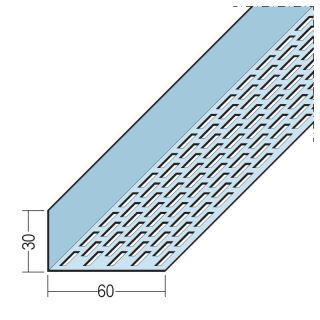 09330 250,0 Lüftungswinkel einseitige Rechtecklochung Alu 30 x 60 mm Aluminium