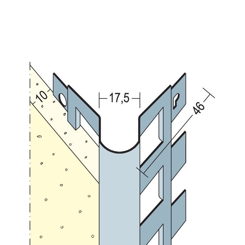 Protektorwerk Kantenprofil Innen- und Außenputz, runder Kopf