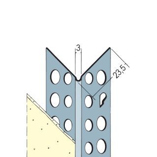 09278 250,0 WEIß GRUNDIERT Kantenprofil für den Trockenbau 1 mm, runder Kopf Aluminium, mit weißer Grundbeschichtung