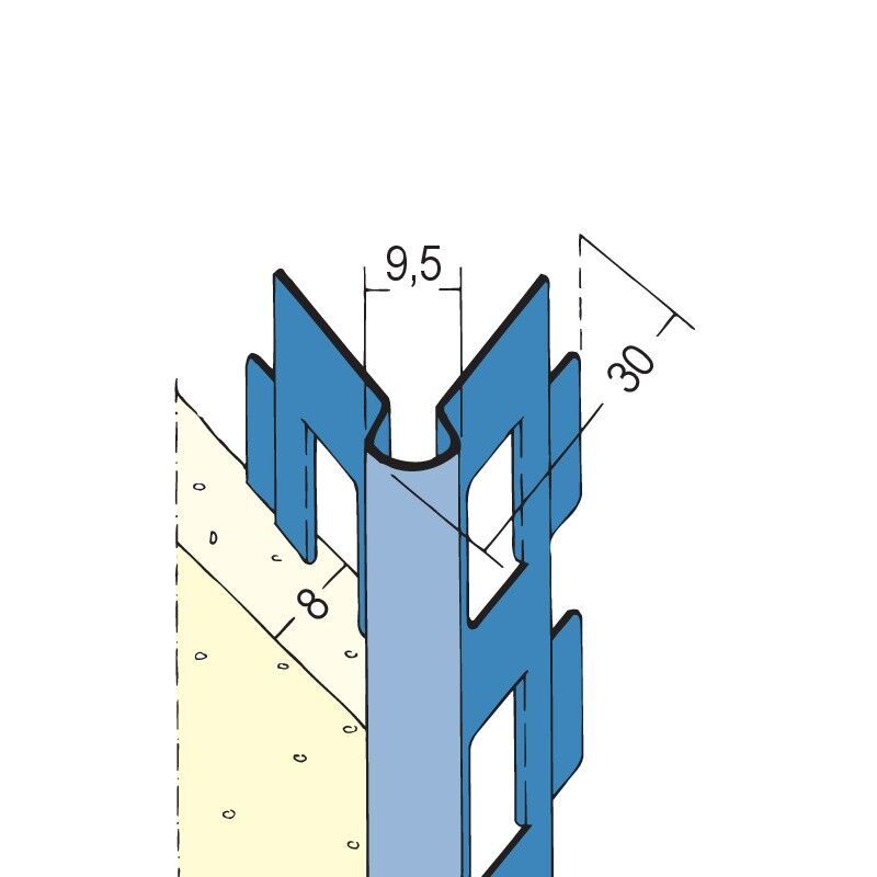 Protektorwerk Kantenprofil Innen- und Außenputz, runder Kopf