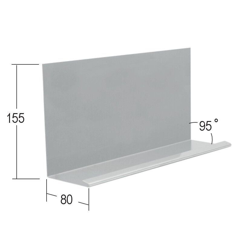 86418 200,0 Winkelblech 95° mit Wasserfalz 80 x 155 mm Aluminium