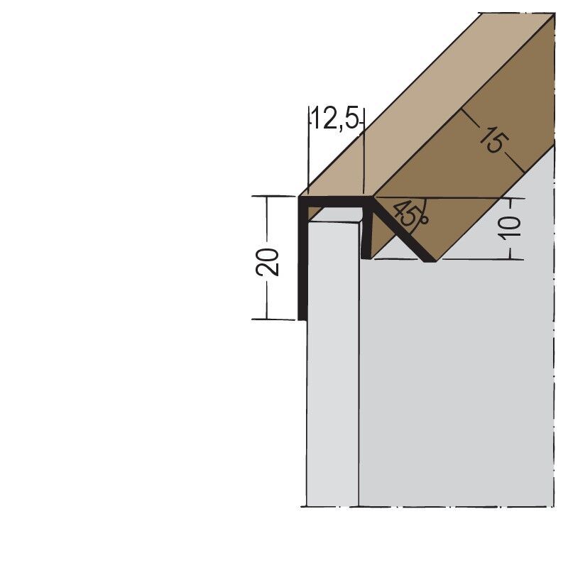 03589 250,0 10 Regenabweisprofil PVC 12,5 mm Hart-PVC
