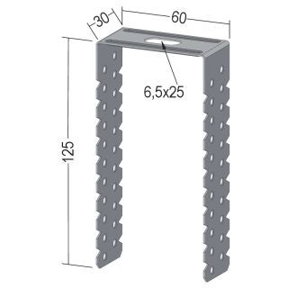58121 125 mm C3-C5 Direktabhänger für CD 60-27 C3-C5 hoch 125 mm Stahlblech, verzinkt mit Beschichtung