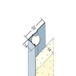 09110 250,0 WEIß GRUND.Abschlussprofil für den Innen- und Außenputz ab 14 mm Aluminium, mit weißer Grundbeschichtung