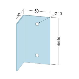 Protektorwerk Anschlusswinkel AW 50x50, 90/140 mit 2 Löchern in 1 Schenkel